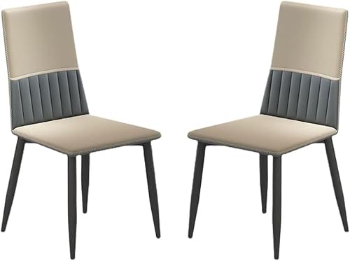 Mikrofaser Leder Küche Esszimmer Stühle Set Von 2 Schlafzimmer Ehe Zimmer Balkon Sofa Stuhl Robust Carbon Stahl Beine(Beige) von Generisch