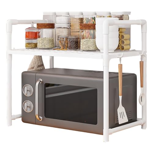 Mikrowellen- – Mikrowellen- , Mikrowellen- , Aufbewahrungshalter, 3-stöckiges Mikrowellen- zusammen mit Haken, verstellbarer Küchenregal-Organizer Mikrowellen- – Mikrowellen- , Mikrowellen- , Aufbewahrungshalter, 3-stöckiges Mikrowellen- zusammen mit Haken, verstellbarer Küchenregal-Organizer von Generisch