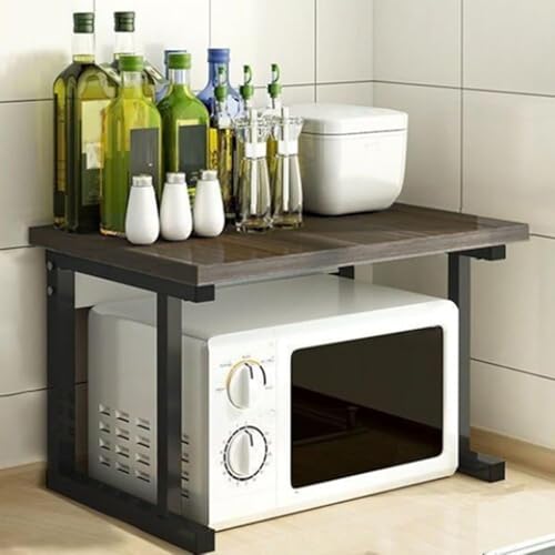 Mikrowellen-Regal, Küchenarbeitsplatten-Organizer, Regale, Heimbüro, Desktop-Druckerständer, bietet Stauraum, geeignet für verschiedene Geräte von Generisch