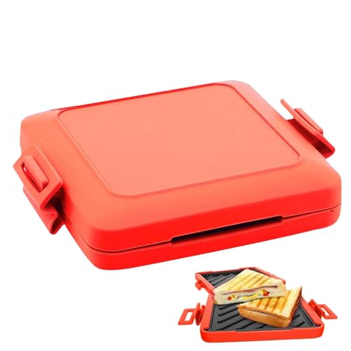 Mikrowellen Toastie Sandwichmaker - Micros Munchy Mikrowellen-Toastie Maker, Mikrowellen-Sandwich-Maker, kabelloser Toastie-Maker mit verstellbaren Silikonbändern, 17 x 14 cm Mikrowellen Toastie Sandwichmaker - Micros Munchy Mikrowellen-Toastie Maker, Mikrowellen-Sandwich-Maker, kabelloser Toastie-Maker mit verstellbaren Silikonbändern, 17 x 14 cm von Generisch