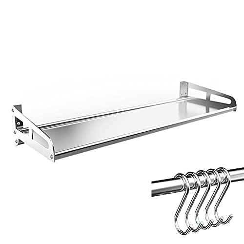 Mikrowellen-Wandregal aus Edelstahl, faltbar, Küchennizer mit 5 Haken, Gewürzglasregal, platzsparende Aufbewahrungslösung für Mikrowelle, Wandmontage-Design Mikrowellen-Wandregal aus Edelstahl, faltbar, Küchennizer mit 5 Haken, Gewürzglasregal, platzsparende Aufbewahrungslösung für Mikrowelle, Wandmontage-Design von Generisch