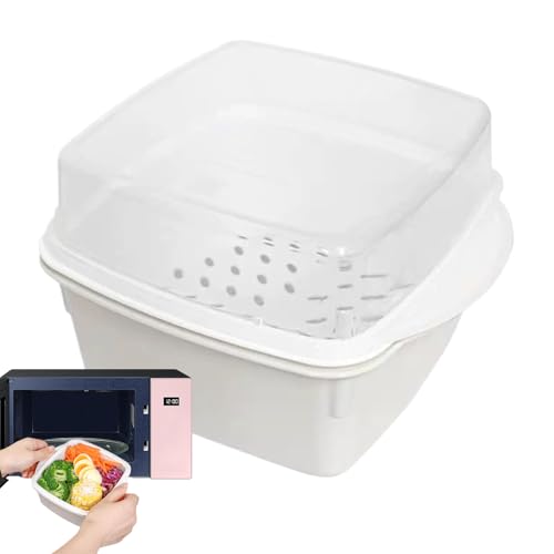 Mikrowellendampfer - 16,5 cm PP -Lebensmittelkocher mit hitzebeständigem Deckel | 150 g Langlebige Behälter Mikrowellenschale | Mehrzweckküchenware für Dumplings Desserts Reis von Generisch