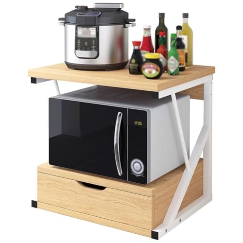 Mikrowellenständer aus Holz mit 2 Ebenen, mit Schublade, Küchenaufbewahrung, Nizer-Regal für Zuhause und Büro, ideal für Drucker und Mikrowelle, langlebiges Regal in Holzoptik Mikrowellenständer aus Holz mit 2 Ebenen, mit Schublade, Küchenaufbewahrung, Nizer-Regal für Zuhause und Büro, ideal für Drucker und Mikrowelle, langlebiges Regal in Holzoptik von Generisch