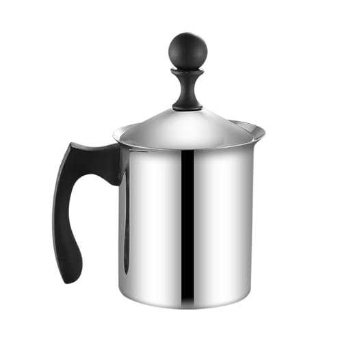Milchaufschäumer Krug - Milchaufschäumer Manuelle Pumpe | Edelstahl Handpumpe Milchaufschäumer | Manuelle Milchaufschäumer | Milchfr0ther Krug Langanhaltendes Design für Cappuccino Latte und von Generisch