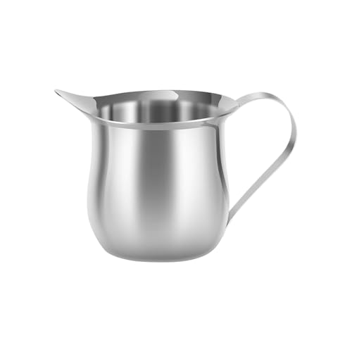 Milchaufschäumer Tasse – Milchkännchen zum Aufschäumen mit Ausgießer | Edelstahl Latte Art Kaffeezubehör, Cappuccino Dampfkännchen für Bar, Küche, Café, Reisen, Restaurant und andere Zwecke von Generisch