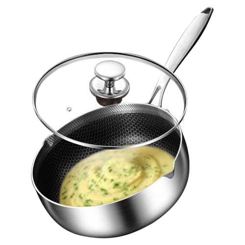 Milchtopf für Tove – Soßentopf | Küche Kochgeschirr mit Deckel | Wabenmuster Kochgeschirr mit Deckel rostfrei Pfanne für Café Restaurant Brauen Dämpfen Servieren Backen Küche Heiße Schokolade Tee Milchtopf für Tove – Soßentopf | Küche Kochgeschirr mit Deckel | Wabenmuster Kochgeschirr mit Deckel rostfrei Pfanne für Café Restaurant Brauen Dämpfen Servieren Backen Küche Heiße Schokolade Tee von Generisch