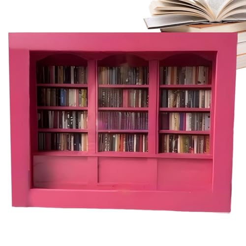 Mini BücherMöbel - Kleines Bücherboard Fidget Deko | Beruhigender Begleiter Wohnaccessoire Holz Deko für Schreibtisch Nachttisch Arbeitszimmer von Generisch