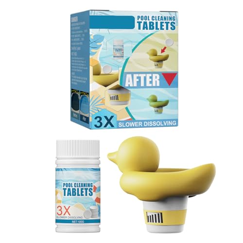 Mini Chlortabletten,100g Chlortabletten für Pool mit Schwimmendem Spender, Chlortabletten für Aufstellpool, Planschbecken, Gartenpool & Whirlpool Wasserpflege,Pool Zubehör Poolreinigung Chlortabletten von Generisch