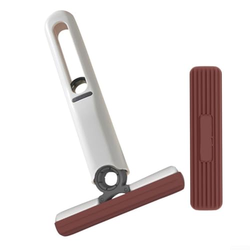 Mini-Desktop-Mopp, kompaktes Desktop-Reinigungsmopp-Set mit 2 Ersatz-Pads, kompaktes Desktop-Reinigungsmopp-Set für kleine Räume (braun) von Generisch