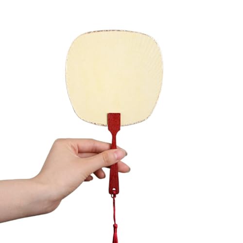 Mini-Handkurbelventilator, Fotografie-Requisite, weibliches Kostüm, Cheongsam, blanko, Malerei, dekorativer Fächer, Kalligraphie-Fächer (Beige) von Generisch