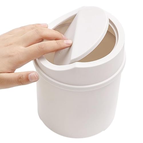 Mini Mülleimer, Tischmülleimer Mit Schwingdeckel Kompaktes Design Mini Kosmetikeimer Tischabfalleimer Für Den Waschtisch Papierkorb Für Den Innenraum Von Autos von Generisch