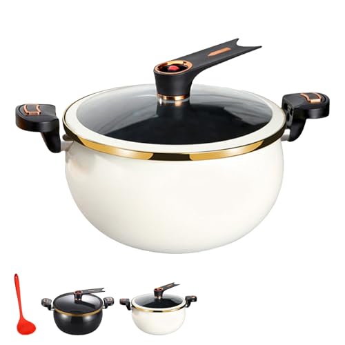Mini Pressure Cooker, 8L Fast Heating Pressure Pot with Lock Handles, Non-Toxic See-Through Lid for Gas/Induction/Electric Stoves, for Soups/Stews/Grains (White) von Generisch