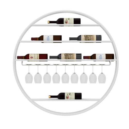 Minibar zur Wandmontage mit Glasaufbewahrung – Likörschrank und Flaschen-Ausstellungsregal, Whiskey-Regal, stilvolles weißes Design, 85 x 85 x 10 cm, perfekt für Hausbar und Unterhaltung von Generisch