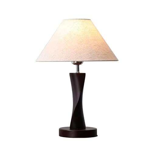 Minimalistische Schreibtischlampe im chinesischen Stil, Nachttischleuchte aus Holz mit 3-K einstellbarer Helligkeit, perfekt für Schlafzimmer, Wohnzimmer, Hotel Nachttischbeleuchtung von Generisch