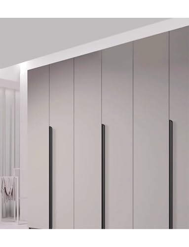 Minimalistische bündige Schrankgriffe, versenkte, seitlich montierte Fingergriffe for Kleiderschränke und Küchenschränke/schlanke, versteckte Türgriffe(Black,3-pack,L 39.4") von Generisch