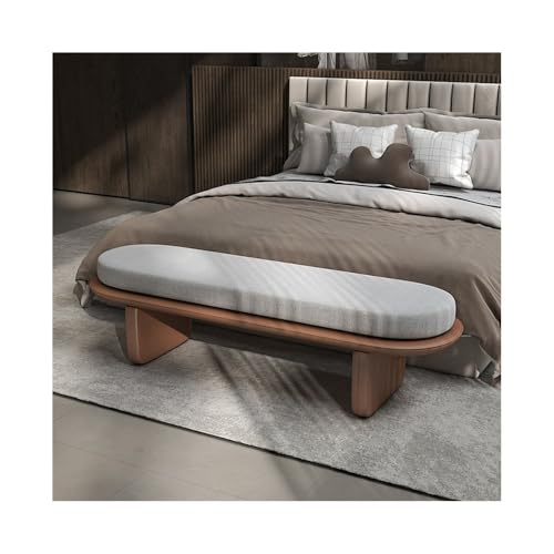 Minimalistische italienische Nachtbank, weicher Ottomanen-Hocker für Schlafzimmer, Sofa, Eingangsbereich und Garderobe, stilvolle Schuhaufbewahrung und dekorative Möbel, Gelb / Braun von Generisch