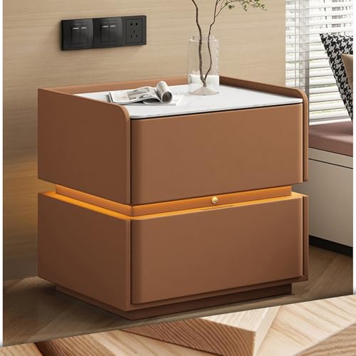 Minimalistischer Nachttisch mit Hochglanz-Finish, geräuschlose Schublade, umweltfreundliche Materialien, platzsparendes Design, einfache Montage für Schlafzimmeraufbewahrung von Generisch