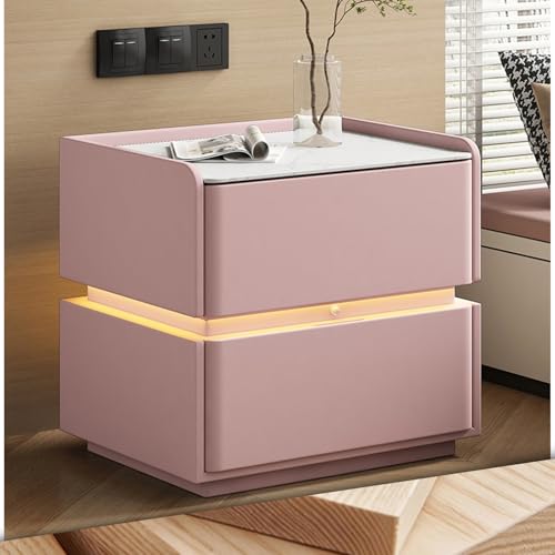 Minimalistischer Nachttisch mit Hochglanz-Finish, leise, sanft schließende Schublade, umweltfreundliche Materialien, platzsparender Nachttisch, einfache Montage für Schlafzimmer-Essentials von Generisch