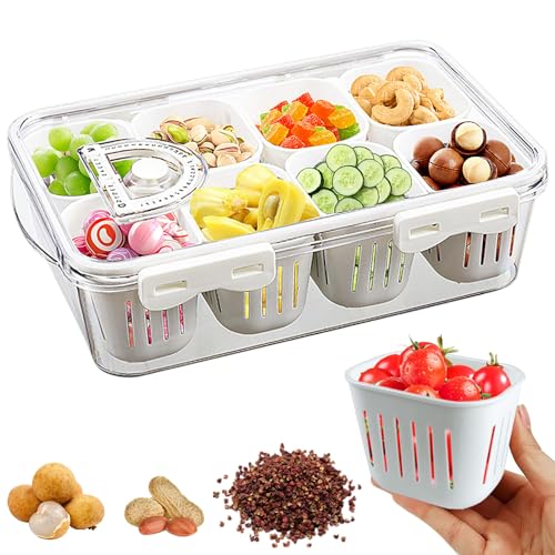 Mit Fächern Snack Box,Snack Aufbewahrungsbox,Kunststoff Snackbox,Durchsichtige Snackbox mit Deckel Snackteller mit 8 Fächern für den Transport Snacks SüßIgkeiten Keks Obst Perfekt Snack Tray. Mit Fächern Snack Box,Snack Aufbewahrungsbox,Kunststoff Snackbox,Durchsichtige Snackbox mit Deckel Snackteller mit 8 Fächern für den Transport Snacks SüßIgkeiten Keks Obst Perfekt Snack Tray. von Generisch