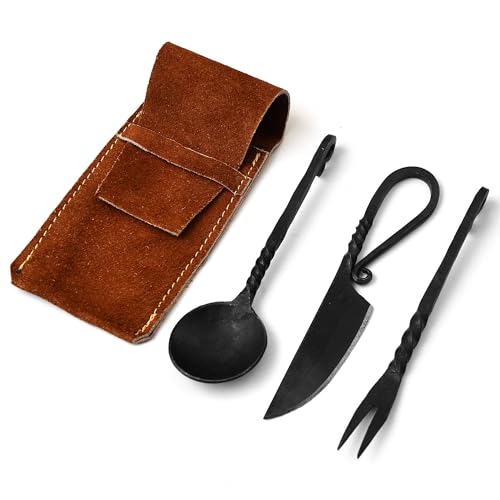 Mittelalter Besteck Set, handgeschmiedet Mittelalter Essbesteck MAQ2082 von Generisch