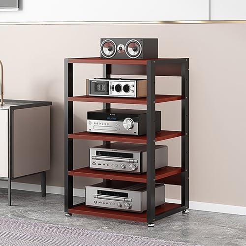 Mobiler AV-Media-Ständer mit Rollen, 2 4 Etagen, Audio-Visueller Aufbewahrungsschrank, Eck-Entertainment-Center, Stereo-Regal, Turm für Heimkino, Rot, H 90 cm Mobiler AV-Media-Ständer mit Rollen, 2 4 Etagen, Audio-Visueller Aufbewahrungsschrank, Eck-Entertainment-Center, Stereo-Regal, Turm für Heimkino, Rot, H 90 cm von Generisch