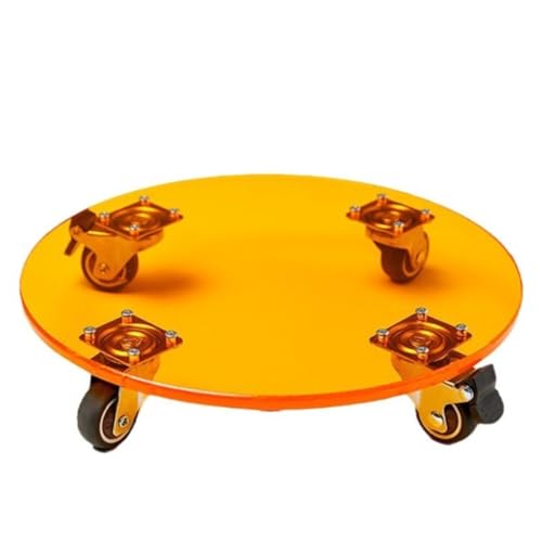 Mobiler Pflanzwagen mit Rädern, 35 cm, runder Blumenwagen für den Innen- und Außenbereich, perfekt für Terrassen und Gärten, leicht zu drehender Gartenpflanzer auf Rädern für mühelose Mobilität von Generisch