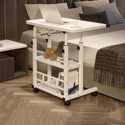 Mobiler Stehpult mit verstellbarer Höhe und Ablageflächen, rollbarer Laptopwagen für Sofa oder Couch, kompaktes Design, perfekt für den Gebrauch zu Hause, Büro, 60 x 40 cm von Generisch