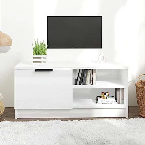 Mobiler TV-Ständer, glänzend, 80 x 35 x 36,5 cm, Holzwerkstoff, Entertainment-Center mit Stauraum, modernes Design für Wohnzimmer und Schlafzimmer, stabile TV-Unterstützung Mobiler TV-Ständer, glänzend, 80 x 35 x 36,5 cm, Holzwerkstoff, Entertainment-Center mit Stauraum, modernes Design für Wohnzimmer und Schlafzimmer, stabile TV-Unterstützung von Generisch