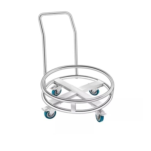 Mobiler Trolley-Ständer für Milcheimer und Suppentopf, Edelstahl, runder Rahmen, für Küchenaufbewahrung und einfachen Transport Mobiler Trolley-Ständer für Milcheimer und Suppentopf, Edelstahl, runder Rahmen, für Küchenaufbewahrung und einfachen Transport von Generisch