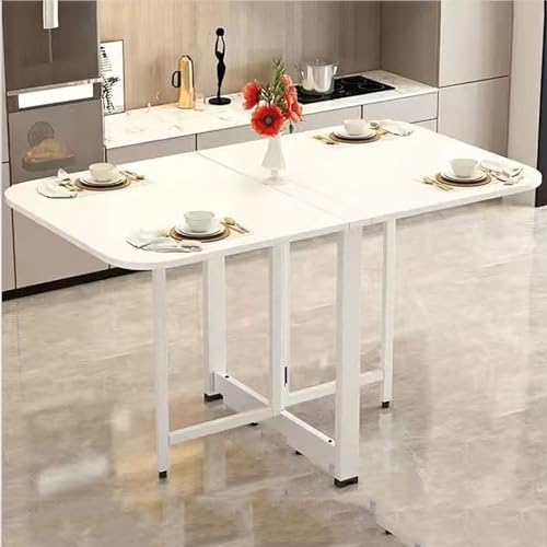Mobiler klappbarer Esstisch, ausziehbar, mit Metallrahmen, multifunktionales erweiterbares Design, platzsparende Anti-Fall-Halterung für kleine Räume von Generisch
