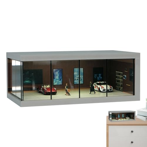 Mobiles Automodell - LED-Schrank, Stapelbarer Spielzeug-Garagen-Organizer | Transparentes staubdichtes Showcase, Multi-Parkplatz - realistisches Diorama, Präsentationsständer Mobiles Automodell - LED-Schrank, Stapelbarer Spielzeug-Garagen-Organizer | Transparentes staubdichtes Showcase, Multi-Parkplatz - realistisches Diorama, Präsentationsständer von Generisch