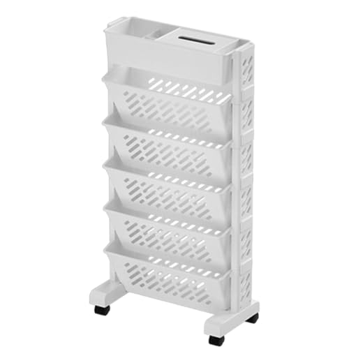 Mobiles Bücherregal – bewegliches Bücherregal mit Rad | 6 Etagen Rollbuchregal Aufbewahrung, beweglicher Zeitschriftenständer, Bücherwagen, beweglicher Bücherwagen mit Rädern, seitlicher Mobiles Bücherregal – bewegliches Bücherregal mit Rad | 6 Etagen Rollbuchregal Aufbewahrung, beweglicher Zeitschriftenständer, Bücherwagen, beweglicher Bücherwagen mit Rädern, seitlicher von Generisch
