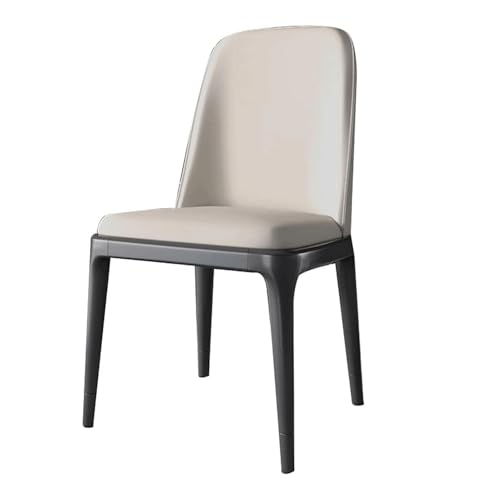 Moderne, ergonomische Esszimmerstühle, 2er-Set, Lederpolsterung, armlose Küchenstühle aus Karbonstahl, Beine aus Karbonstahl für ein komfortables Esserlebnis von Generisch