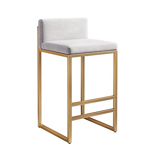 Moderne, gepolsterte Barhocker mit Rückenlehne und Fußstütze, Industrie-Stil, unterstützt bis zu 100 kg, ideal für Küche und Hausbars von Generisch