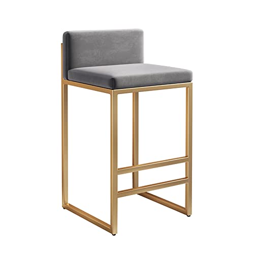 Moderne, gepolsterte Barhocker mit Rückenlehne und Fußstütze, Industrie-Stil, unterstützt bis zu 100 kg, ideal für Küche und Hausbars von Generisch
