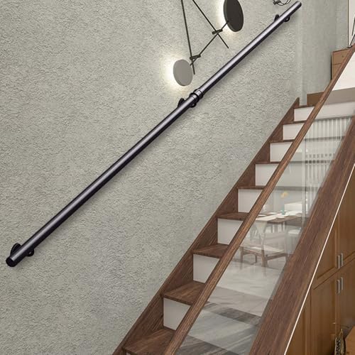 Moderne, rutschfeste Treppe, mattschwarz, industrielles Rohrgeländer für den Innen- und Außenbereich, 3 m, Wandmontage, Geländerstütze für Zuhause, Loft-Dekoration Moderne, rutschfeste Treppe, mattschwarz, industrielles Rohrgeländer für den Innen- und Außenbereich, 3 m, Wandmontage, Geländerstütze für Zuhause, Loft-Dekoration von Generisch