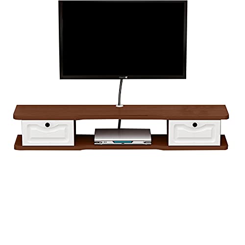 Moderne, schwebende TV-Konsole, wandmontierte Media-Einheit für Fernseher bis zu 55 Zoll, stilvolles, platzsparendes Hängeregal und Lowboard-Schrank, 140 cm Design für minimalistisches Wohnzimmer. von Generisch