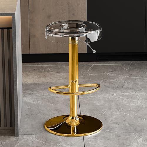 Moderne, transparente Acryl-Barhocker mit goldfarbener Hebestange, verstellbare Drehtischhöhe, Stühle für Küche, stilvolle Barhocker für Zuhause oder gewerbliche Nutzung von Generisch