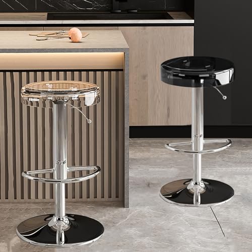 Moderne, verstellbare Barhocker mit Drehgelenk, 2er-Set, Thekenhöhe, Barstühle für Kücheninsel, hohe Barhocker ohne Armlehnen in transparent und schwarz, stilvolle Wohnmöbel für Esszimmer oder Moderne, verstellbare Barhocker mit Drehgelenk, 2er-Set, Thekenhöhe, Barstühle für Kücheninsel, hohe Barhocker ohne Armlehnen in transparent und schwarz, stilvolle Wohnmöbel für Esszimmer oder von Generisch