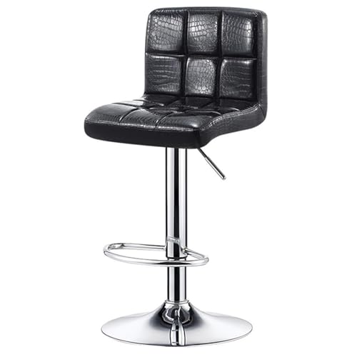 Moderne, verstellbare Barhocker mit Rückenlehne, Leder, armlose Thekenhöhe, Küchen-Frühstückshocker mit Kissen, stilvolles Design für Ess- und Hausbars von Generisch