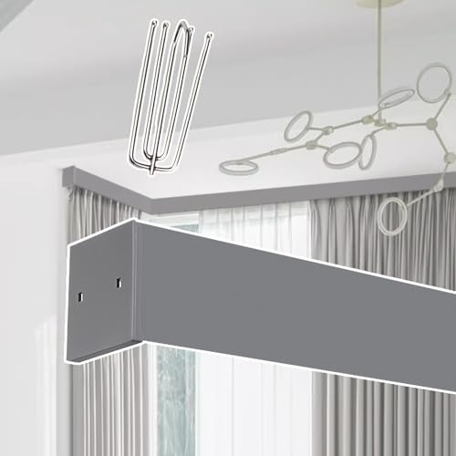 Moderne 2-in-1-Vorhangschiene – verstellbare Deckenstange mit leisem Schiebemechanismus & Vorhangbehang, 2,8 m, dunkelgraue Trennwand für Schlafzimmer & Wohnzimmer Moderne 2-in-1-Vorhangschiene – verstellbare Deckenstange mit leisem Schiebemechanismus & Vorhangbehang, 2,8 m, dunkelgraue Trennwand für Schlafzimmer & Wohnzimmer von Generisch