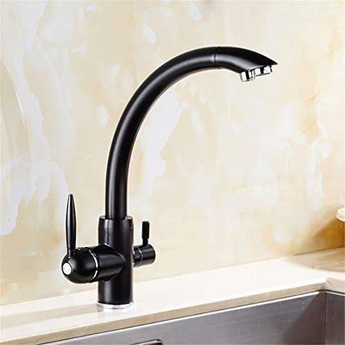 Moderne 3-Wege-Messing-Küchenarmatur mit herausziehbarem Wasserfilter, langlebiger Mixer, einfache Installation, schlankes schwarzes Finish für Küchenspüle Moderne 3-Wege-Messing-Küchenarmatur mit herausziehbarem Wasserfilter, langlebiger Mixer, einfache Installation, schlankes schwarzes Finish für Küchenspüle von Generisch