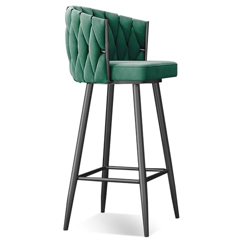 Moderne 360° drehbare Barhocker Set von 1, 2, 3 oder 4 – höhenverstellbar (65 cm oder 74,9 cm) gepolsterte Küchenthekenhocker mit Stahlbeinen & Fußstütze – Barhöhe Drehstühle für Kücheninsel, Bre von Generisch