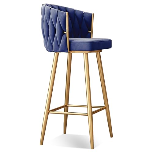 Moderne 360° drehbare Barhocker Set von 1, 2, 3 oder 4 – höhenverstellbar (65 cm oder 74,9 cm) gepolsterte Küchenthekenhocker mit Stahlbeinen & Fußstütze – Barhöhe Drehstühle für Kücheninsel, Bre von Generisch