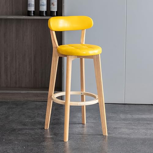 Moderne Barhocker, 2er-Set, graues Kunstleder, gepolsterte Sitzfläche, Beine aus Massivholz, Stühle Insel oder Esszimmer mit bequemer Fußstütze, Höhe 71,1 cm von Generisch
