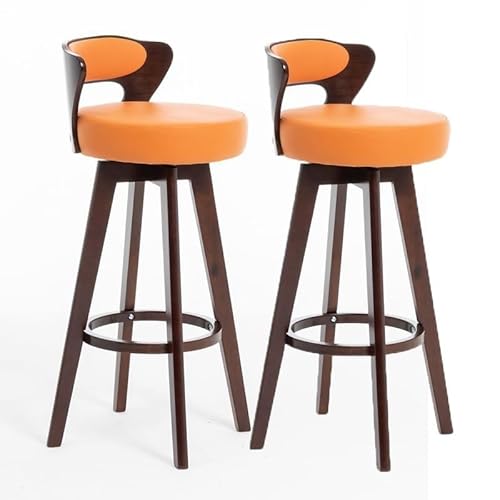 Moderne Barhocker 2er Set mit 360° Drehsitz Holzgestell Küchenstühle für Wohnzimmer Thekenhocker Sitzhöhe 75cm Orange Moderne Barhocker 2er Set mit 360° Drehsitz Holzgestell Küchenstühle für Wohnzimmer Thekenhocker Sitzhöhe 75cm Orange von Generisch