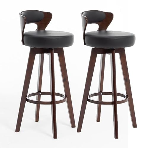 Moderne Barhocker 2er Set mit 360° Drehsitz Holzgestell Küchenstühle für Wohnzimmer Thekenhocker Sitzhöhe 75cm Schwarz Moderne Barhocker 2er Set mit 360° Drehsitz Holzgestell Küchenstühle für Wohnzimmer Thekenhocker Sitzhöhe 75cm Schwarz von Generisch