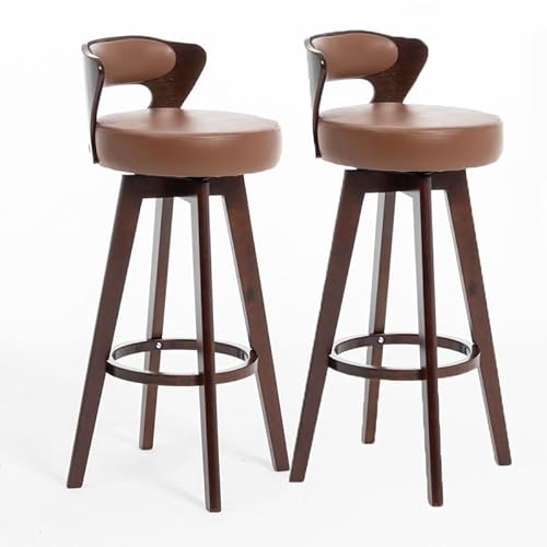Moderne Barhocker 2er Set mit 360° Drehsitz Holzgestell Thekenhöhe Küchenstühle für Wohnzimmer Braun Sitzhöhe 75cm Moderne Barhocker 2er Set mit 360° Drehsitz Holzgestell Thekenhöhe Küchenstühle für Wohnzimmer Braun Sitzhöhe 75cm von Generisch