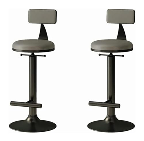 Moderne Barhocker Höhenverstellbar 2er Set mit Fußstütze und Rückenlehne 360° Drehbar Grau Küchentheke Barstühle Moderne Barhocker Höhenverstellbar 2er Set mit Fußstütze und Rückenlehne 360° Drehbar Grau Küchentheke Barstühle von Generisch