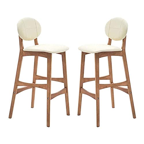 Moderne Barhocker aus Holz, 2er-Set, mit Fußstütze und gepolsterter Sitzfläche, grün, 75 cm Sitzhöhe Moderne Barhocker aus Holz, 2er-Set, mit Fußstütze und gepolsterter Sitzfläche, grün, 75 cm Sitzhöhe von Generisch